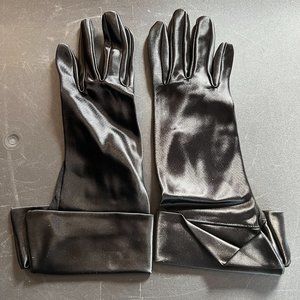 Vintage Gutman Lann Gloves Black Satin Evening Le… - image 1